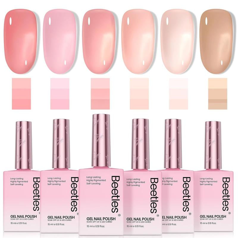 Beetles Hema Free Jelly Gel Nail Polish Set, Translucent Gel Nail Art for Manicure and Home Decoration #Springtok Cutics Cosmetic Easter'Sgift