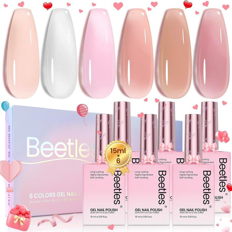 Beetles Hema Free Jelly Gel Nail Polish Set, Translucent Gel Nail Art for Manicure and Home Decoration #Springtok Cutics Cosmetic Easter'Sgift