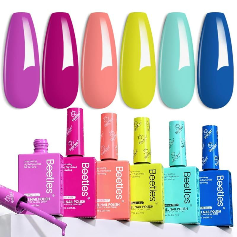 Beetles Hema Free Jelly Gel Nail Polish Set, Translucent Gel Nail Art for Manicure and Home Decoration #Springtok Cutics Cosmetic Easter'Sgift