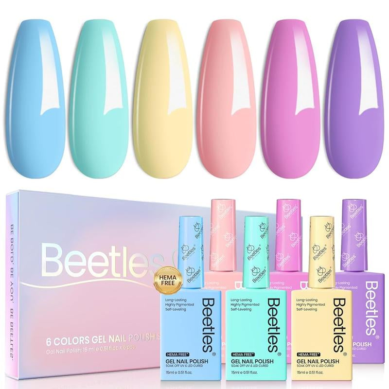 Beetles Hema Free Jelly Gel Nail Polish Set, Translucent Gel Nail Art for Manicure and Home Decoration #Springtok Cutics Cosmetic Easter'Sgift