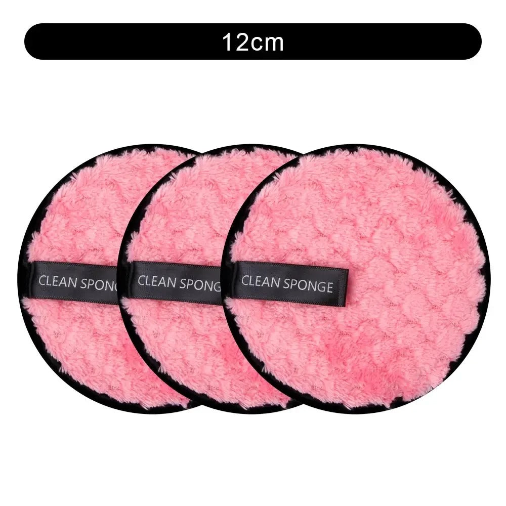 3Pcs Reusable Makeup Remover Pads Cotton Wipes Microfiber Cosmetics Washable Make Up Towel Face Cleansing Sponge Skin Care Tools